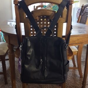 NWT black backpack purse